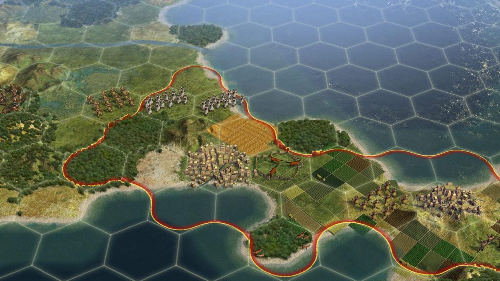 Hex map and borders in Civilization V