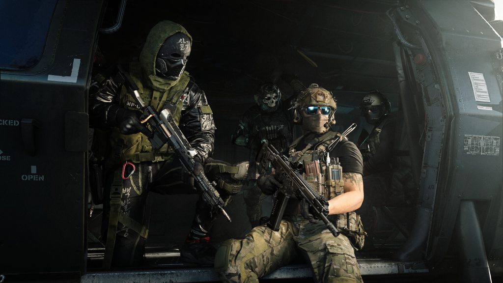 A DMZ squad geared up in the back of a vehicle in Modern Warfare 4