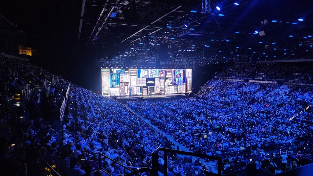 A packed arena watching Nvidia's CES 2025 keynote in Las Vegas