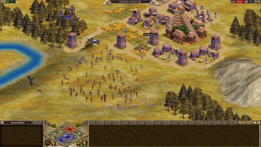 An ancient-era city and army in Rise of Nations