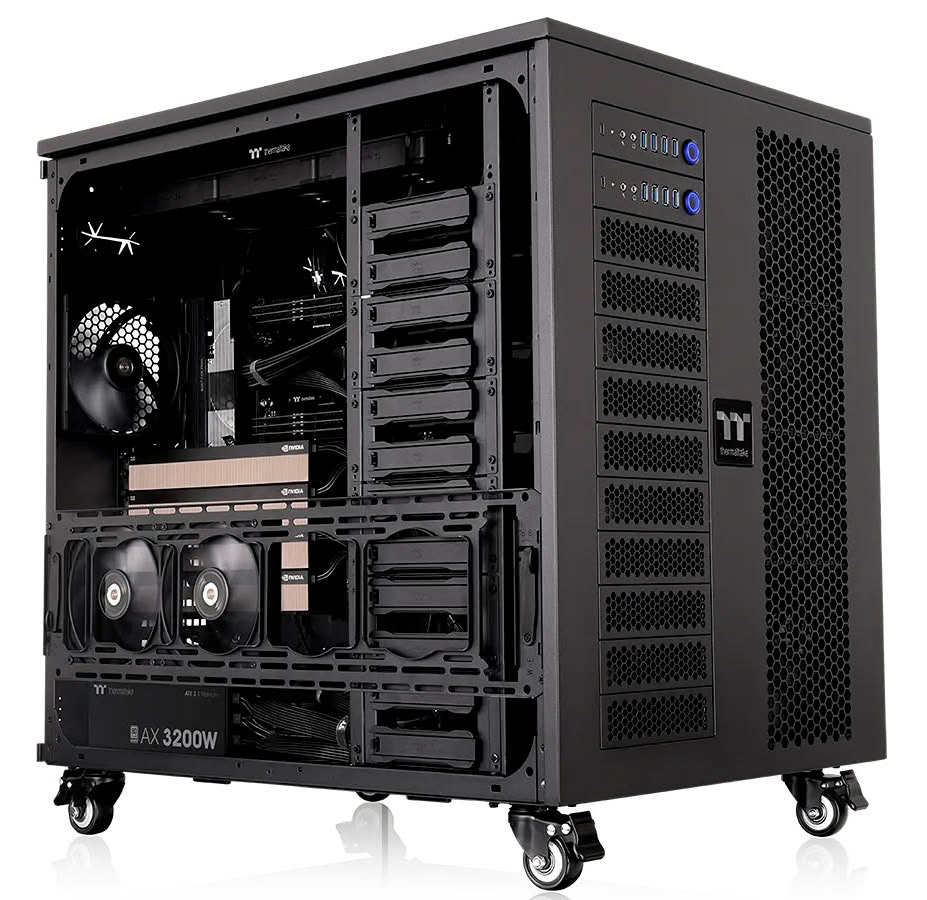 Thermaltake’s A1500 Dual Puts Two Full Workstations in One Case, and It’s Just the Start of Its Dual-System AI Lineup