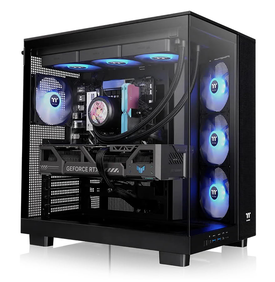 Thermaltake View 380 XL gaming PC with panoramic glass and RGB fans