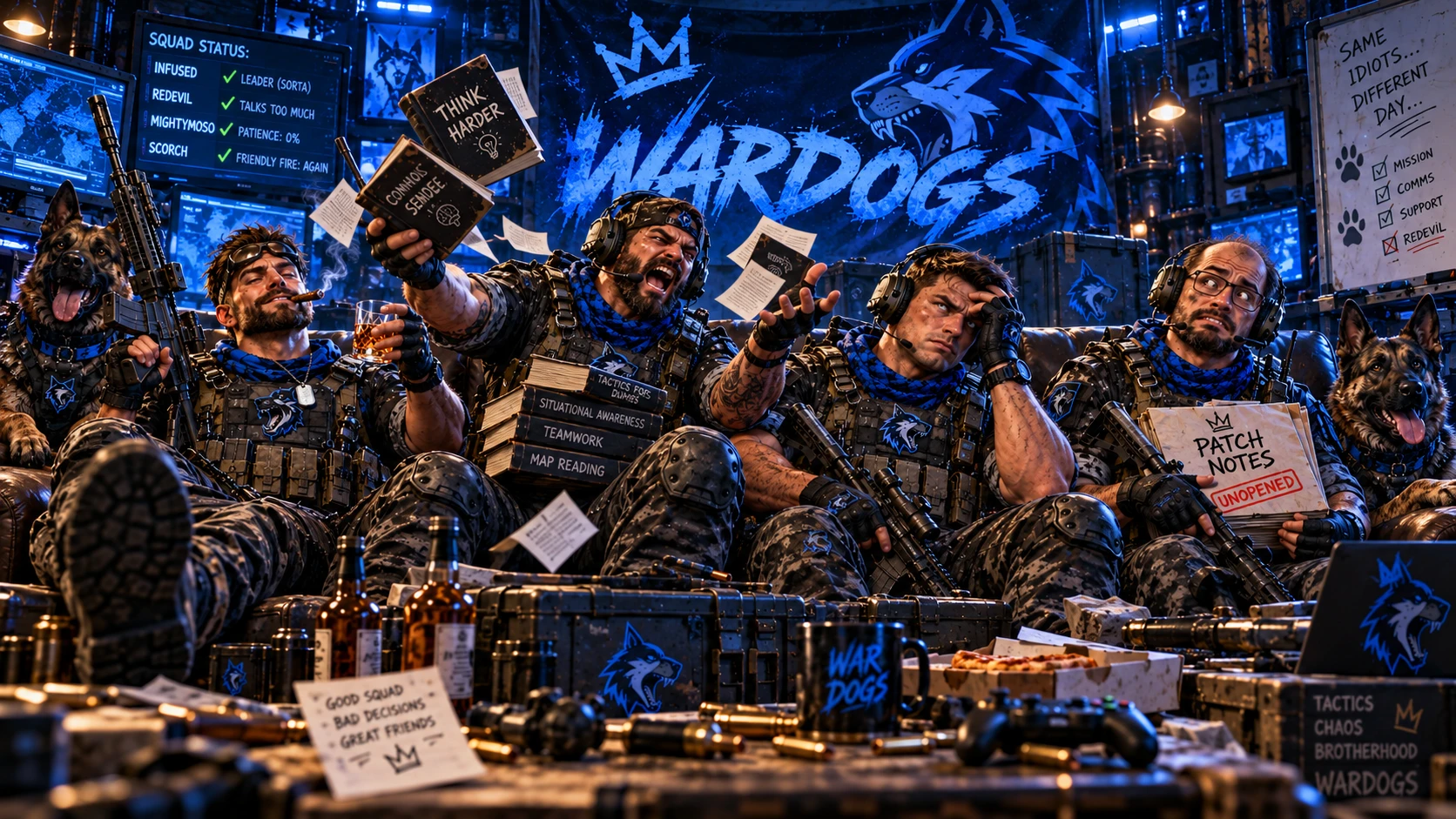 The GetRekt Discord admins on the couch: Infused, Redevil, Mightymoso and Scorch