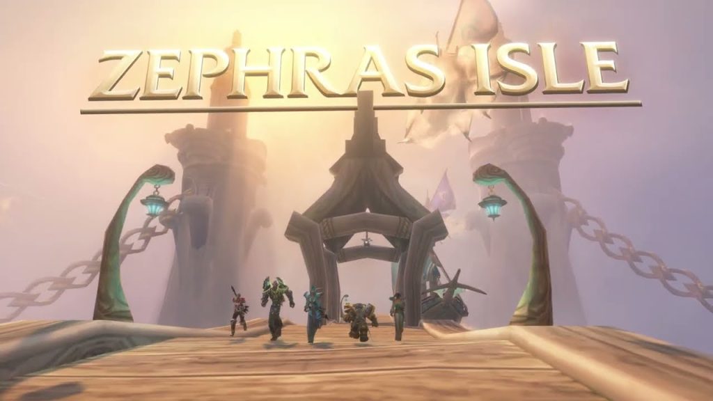Players arrive at Zephras Isle in the WoW: Forever gameplay trailer